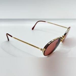 Vintage Sergio Tacchini S.T. 1011 Gold Oval Sunglasses Frames Only